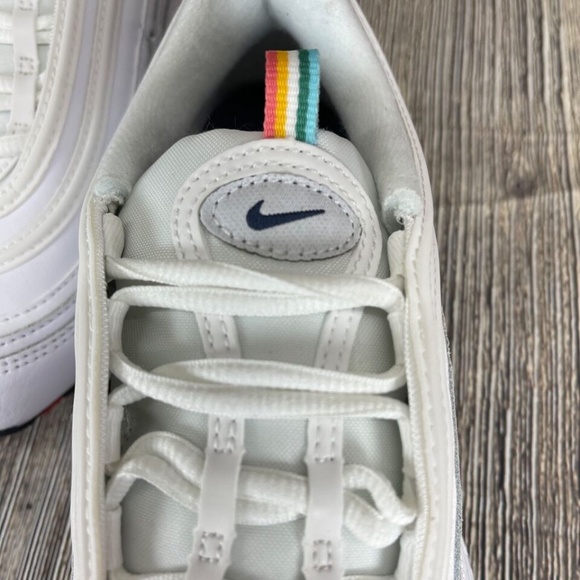 Nike Air Max 97 White/Thunder Blue/Green Noise/Crimson Wmns sizes DH1592-100 - Picture 7 of 8